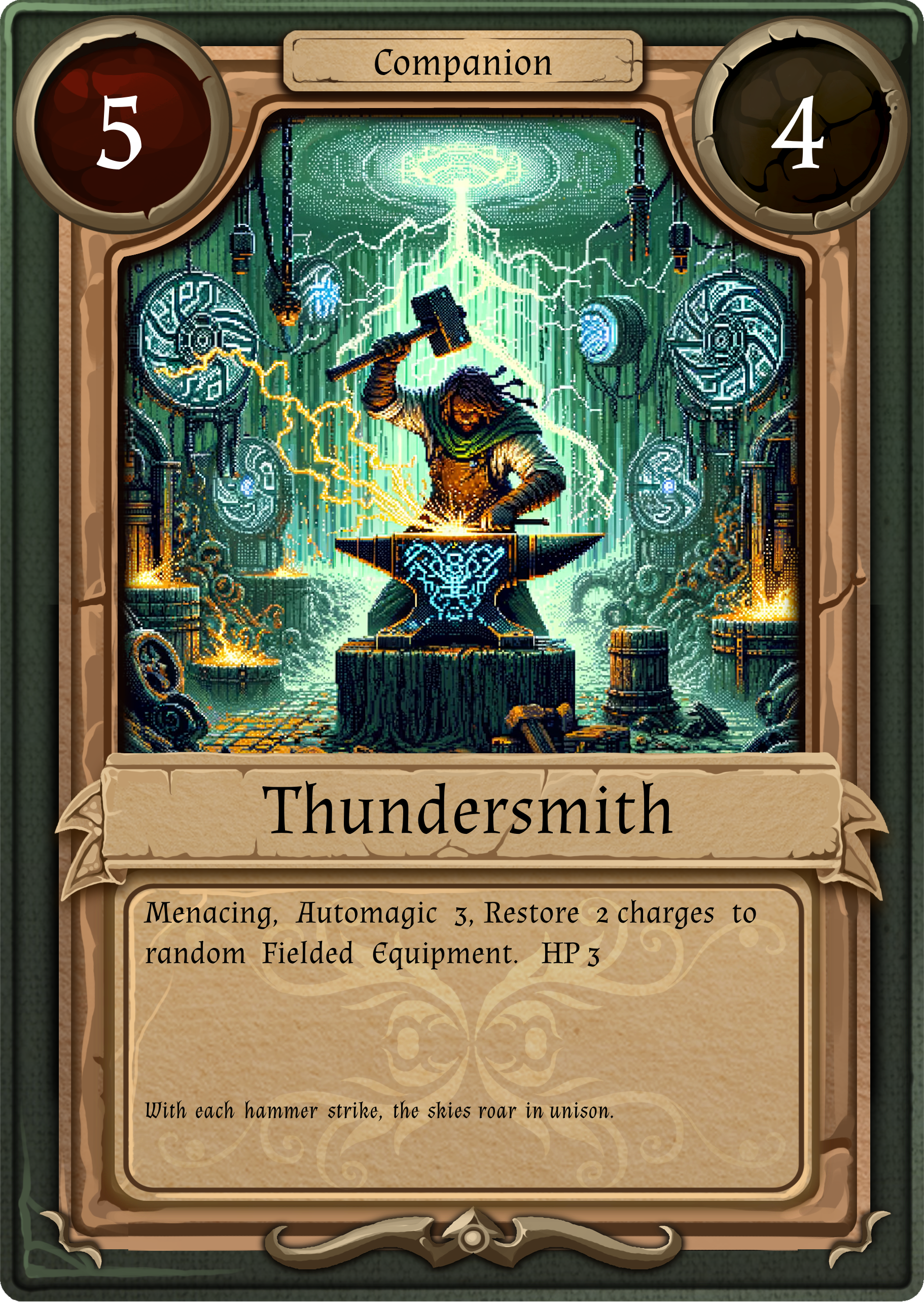 Background art showing Thundersmith playing card